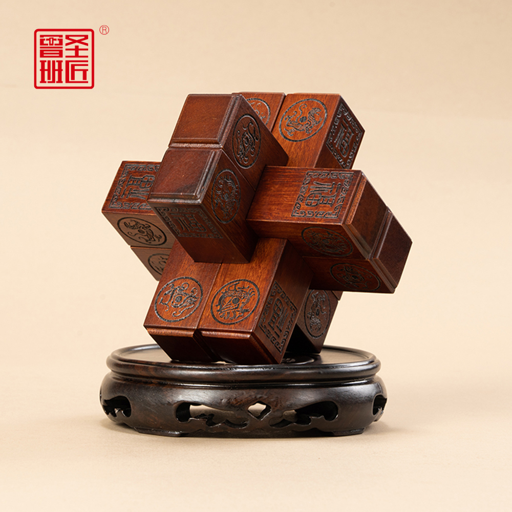 案头雅玩丨榫卯载古韵！汉画纹锁住四大神兽，案头藏着美好心意