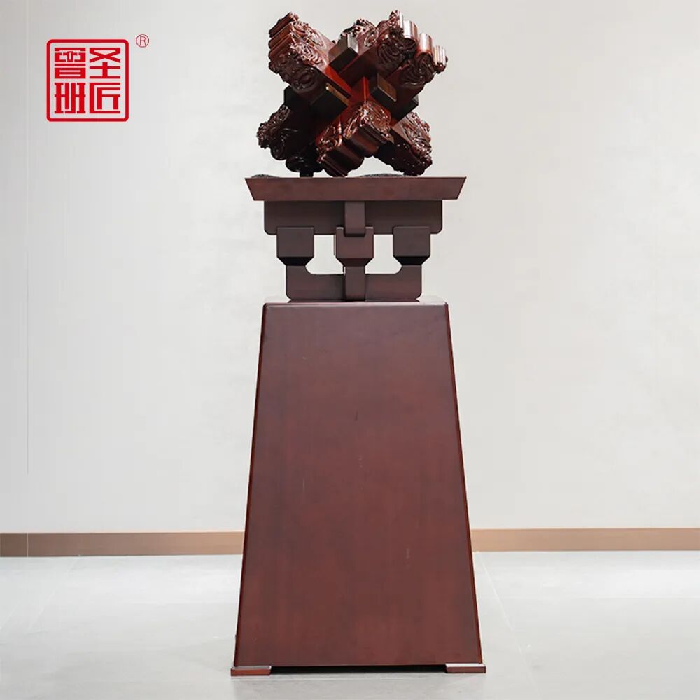 厅堂吉礼丨庆典送礼要大气有分量，大型鲁班锁雕刻吉象，摆着招财又显档次